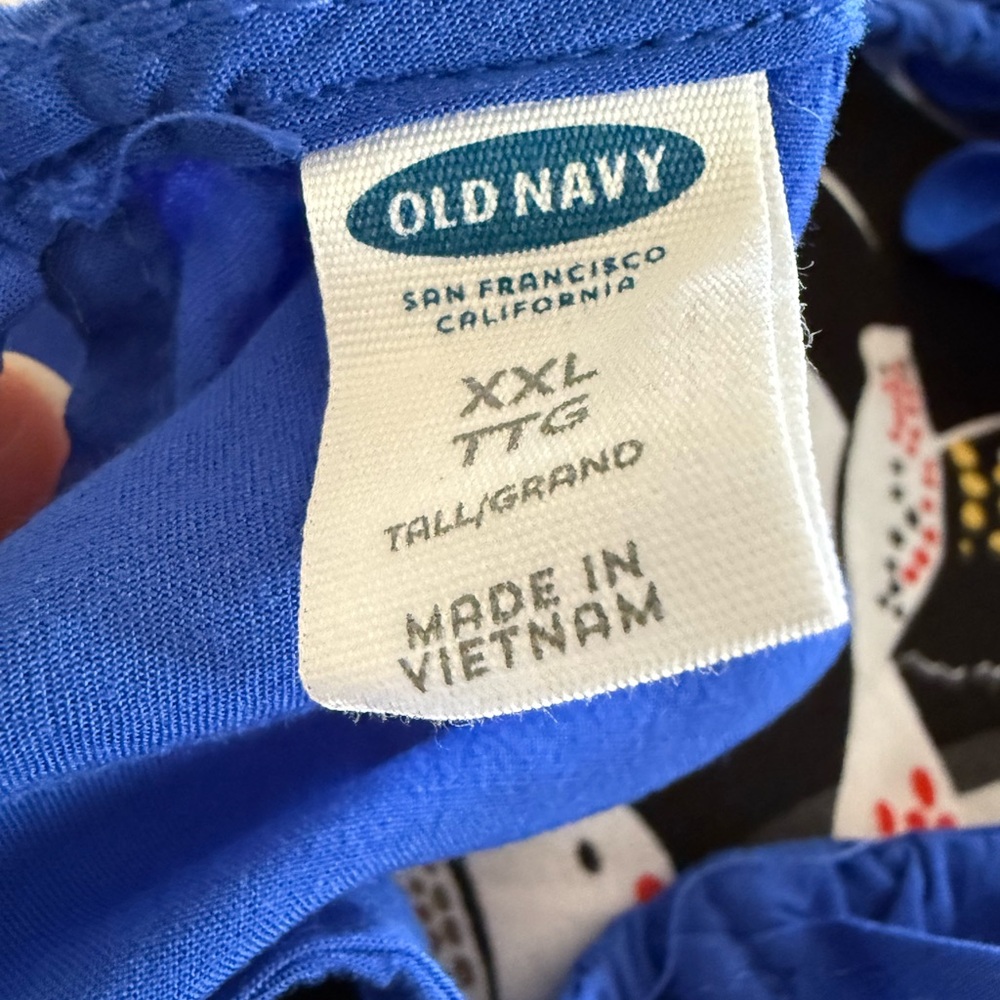 Old Navy Blue Ruffled Sleeveless Blouse - Picture 4 of 5